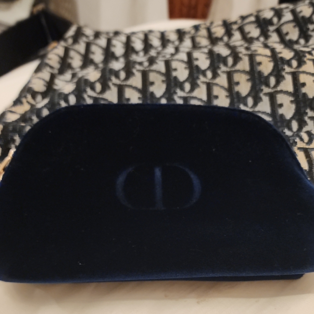 Dior Navy Velvet Pouch